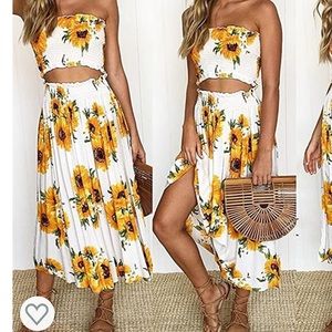 NEW! Amazing sunflower two piece dress.